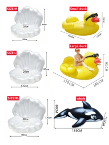 Inflatable Seashell Pool Float, Blow Up Giant Clam Floatie With Pearl Ball, Shell Pool Floating Ride On Raft Chair For Swimming Pool Summer Beach Party For Adults