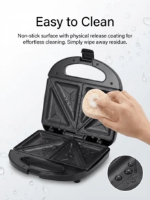 SOKANY 115 Sandwich Maker, Household Breakfast Machine, Bread Toaster Grill 3-In-1, Non-Stick Coating Plates, Heat-Resistant Wooden Body, Constant Temperature Control, Indicator Light, Overheat Protection, 750W Power, Fast Heat Conduction, Quick Sandwich Making, PFAS-Free Non-Stick Coating, Easy To Clean, Compact Design, Easy To Store - View 9