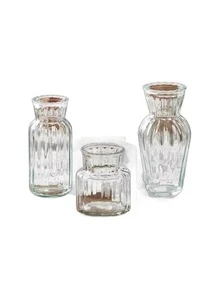 1 chiếc bình thủy tinh kẻ sọc, bình thủy tinh mini trong suốt tối giản trang trí nụ hoa, bình hoa trang trí bàn làm việc tại nhà. - Trong sáng - Xem 11
