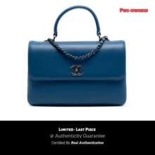 CHANEL Authenticated  PRE-OWNED Medium Lamb-Skin CC Top Handle Bag - 藍色 - 查看 1