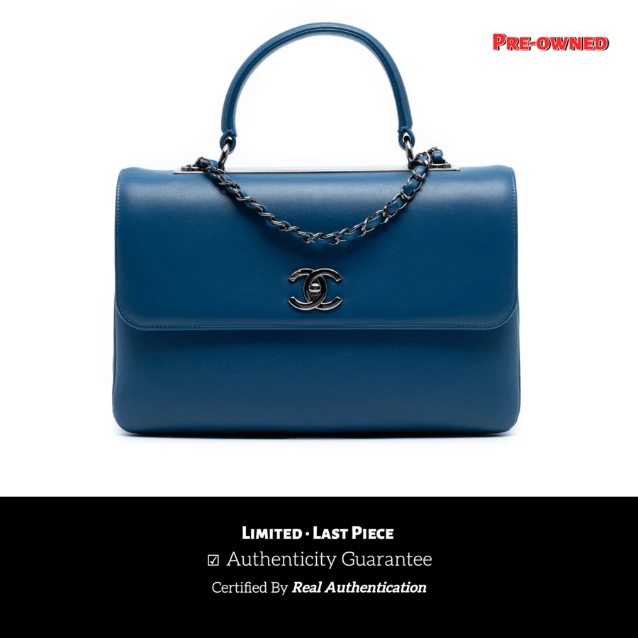 CHANEL Authenticated  PRE-OWNED Medium Lamb-Skin CC Top Handle Bag - 藍色 - 查看 1