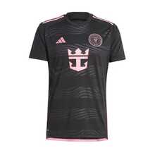 Adidas 阿迪达斯 CF 23/24 客场球衣，撞色印花运动短袖足球衫，球迷版，迈阿密国际队客场球衣，10 号男款 - 黑色 - 查看 2