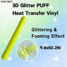 Pegatinas de vinilo con brillo 3D blanco CHEONET - Multicolor, adecuadas para camisetas DIY, bolsas, decoraciones navideñas, suministros para bodas DIY, vinilo de transferencia térmica para todas las máquinas de corte, fácil de cortar - Multicolor - Ver 89