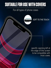 6pcs Upgraded High-Aluminum Tempered Glass Screen Protector, Compatible With IPhone - Anti-Explosion, Anti-Fingerprint, Anti-Oil, Electroplated, Anti-Glare, Ultra-Thin, Sensitive Touch, Thickness 1.5mm, Shatterproof Hard Packaging - Clear - View 4