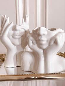 1pc Art Abstract Figure Vase Ornaments - Suitable For Home, Hotel, Restaurant Tabletop And Entrance Decoration And Hydroponics Of Flowers And Green Plants, Can Be Used For All Seasons, Home Decoration, Dressing Table, Vase, Table Decoration, Desktop Decoration