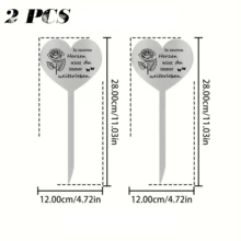 1pc Memorial Gravestone With Dandelion Heart Design - Made Of Weatherproof Stainless Steel, 12x28cm, Engraved With Condolence Text, Lawn Display, English Text, Suitable For Gardening And Outdoor Decoration - Multicolor - View 14