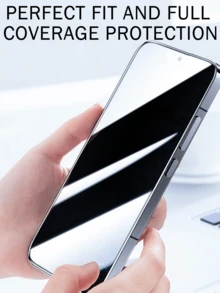 隐私防窥手机屏幕保护膜 2片装钢化玻璃，兼容小米系列，防碎裂、防油污、防刮花，高清显示，触感顺滑，超薄设计，35°隐私保护，精准贴合，易于安装，无气泡，智能手机配件，生日礼物，春假纪念日礼物 - 黑色 - 查看 6