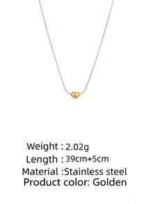 VceTd 1pc Elegant & Delicate Heart Shaped Stainless Steel Necklace, Suitable For Women To Wear At Banquets Or As A Gift For Mother - Silver - View 3