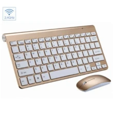 Mini Wireless Keyboard And Mouse Set Waterproof 2.4G For M// Apple PC Computer - 金色 - 查看 1