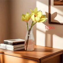 Bộ 8/6/4/2 bình hoa nhựa kẻ sọc, bình hoa trong suốt dùng để cắm hoa và trang trí, thích hợp cho bó hoa, ngày lễ, trang trí nhà cửa, bàn ăn, đám cưới, tiệc tùng. - Nhiều màu - Xem 5