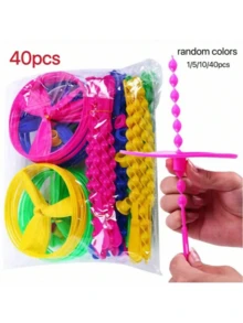 40 pièces/paquet Libellule en bambou colorée volante, jouet volant en plastique à pousser, faveurs de fête d'anniversaire, cadeaux de remplissage, couleur aléatoire (1/10/40 pièces) - Couleur aléatoire - Voir 7