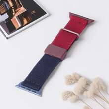 1 Pc Two-Tone Magnetic Strap Cute Watchband Compatible With Apple Watch Band 49mm 46mm 45mm 44mm 42mm 41mm 40mm 38mm, Sport Nylon Stretchy Wristbands Replacement Strap Bracelets Compatible With IWatch Series 11 10 9 8 7 6 5 4 3 2 1 SE For Women Man,Smart Watch Accessories Fashion Braided Elastic Band Compatible With Apple Watch Ultra3/2/1 Band,Easy To Wear And Adjustable - 38mm/40mm/41mm/(42mm-series11 10) - View 11