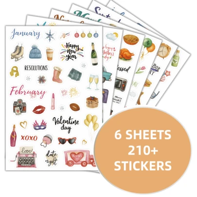 Holiday Seasonal Planning Stickers - Daily Planner Stickers - Various Stickers Suitable For Decoration, Planning, Scrapbooking, Aesthetic Journaling And Junk Journaling