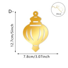 1 Stück Goldener Mond und Sterne Laterne Wanddekoration, Acryl Spiegel Aufkleber Dekoration, geeignet für Schlafzimmerfenster, Kamin und Hintergrundbeleuchtung, kreative DIY Feiertags Dekoration für Partys.