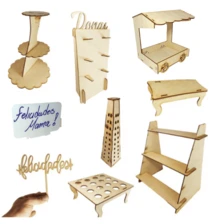 Candy Bar 9 Piezas Kit Exhibidores Muebles Mesa De Dulces - Amarillo Mostaza - Ver 7