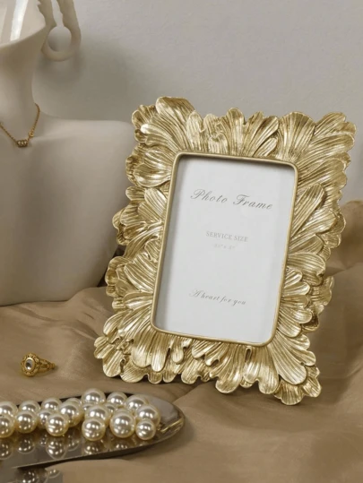 6*8inch Vintage Photo Album, Gold Palm Leaf Design, Handmade Resin Material, Elegant Retro Style, Home Decor, Holiday Gift, Christmas Gift, Wedding Bride Gift