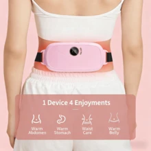 Abdominal Massage Waist Belt, Lumbar Support And Uterus Warming Belt, Heat Compress, Warms The Abdomen And Stomach, Self-Heating Waist Support And Uterus Warming Treasure. - Pink - View 11