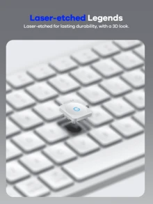 REMAX Combo de teclado y mouse inalámbrico de doble modo 2.4G + Bluetooth, ultra delgado y silencioso, compatible con conexión a múltiples dispositivos, teclas ergonómicas de ABS, teclas de función multimedia FN, diseño minimalista y moderno - Multicolor - Ver 6