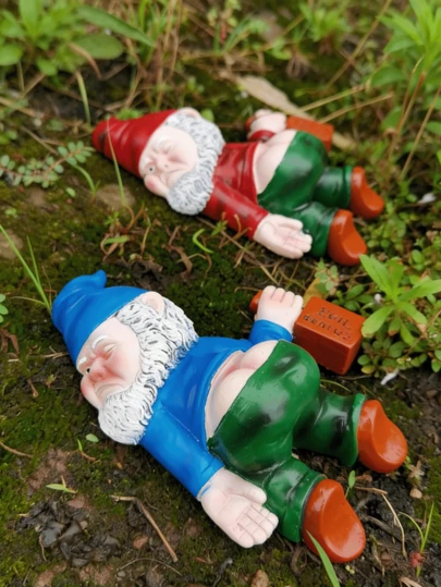 Drunk Dwarf Garden Statue, Outdoor Decor, Resin Sculpture For Yard, Lawn And Porch