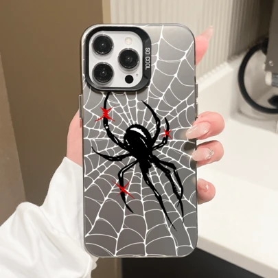 Spider Web Print Anti-Fall Phone Case Compatible With Apple 16/17/14 Pro Max, Fashionable New Model Compatible With Iphone 13, 15, Protective Cover For 12/12 Pro, 11, 13 Pro Max, Suitable For Men And Women