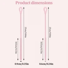 1 Pcs Ultra Long Silicone Straw Cleaning Brush - Suitable For Metal/Glass Straws, Durable And Soft Bristles, Reusable Without Damaging Cup Lids, Kitchen Cleaning Tools (Pink/Black), Practical Design, Sturdy Handle - Hồng - Xem 2