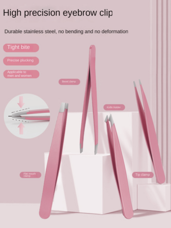4 st svarta ögonbrynsklämmor, ögonbrynsformningsverktygskit för nybörjare för att plocka ögonbryn, raka ansikts-/kroppshår hemma