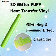 Pegatinas de vinilo con brillo 3D blanco CHEONET - Multicolor, adecuadas para camisetas DIY, bolsas, decoraciones navideñas, suministros para bodas DIY, vinilo de transferencia térmica para todas las máquinas de corte, fácil de cortar - Multicolor - Ver 87