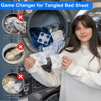 1/2 Pcs Bed Sheets Detangler, Bed Sheet Detangle Device, Reduces Blankets Laundry No Wads Wrinkles Holders For Free Save Drying Time Reusable Wash Helper Gadgets Bedsheets Accessories