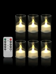 6/12/24pcs Lilin Teh Mini LED Tanpa Api, Lilin Kecil Tanpa Api dengan Timer, Lilin Teh LED, Lilin Teh Elektronik Berkedip, Lilin Bertenaga Baterai dengan Timer Kontrol Jarak Jauh, Cocok untuk Rumah, Hiasan Meja Pernikahan, Natal, Dekorasi Meja Makan - transparan - View 11