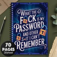Fun Spiral Password Notebook Log Book 1 Piece For Internet And Computer Logins, Record Websites, Usernames, Passwords, Home Or Office Password Keeper, Office Log Book, Perfect Gift For Colleague Perfect Gift For Birthdays, Holiday Gifts, And Parties. Suitable For Daily Wear And Holiday Celebrations, Suitable For All Seasons, And Is An Ideal Choice For Holiday Accessories.