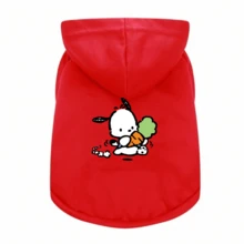 1PC Sanrio Fashion Pet Hoodie, Pachacco And Carrot Printed Warm Cat And Dog Hoodie Sweater - Red - View 6