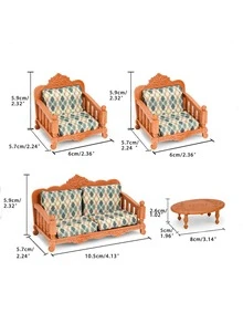 1 Set de Muebles de Casa de Muñecas para Niños, Incluye Accesorios en Miniatura para Casa de Muñecas, como Sala de Estar, Sofá, TV, Refrigerador, Juguetes, Decoración en Miniatura para Casa de Muñecas, Accesorios Miniatura para Casa de Juguete, Adecuado para Niños y Niñas - Multicolor - Ver 2