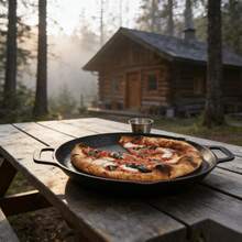 Cast Iron Pizza Pan - Double Large Handles Design, Non-Stick, Suitable For Stovetops Or Campfires. Durable With Even Heat Distribution, Multi-Functional Cast Iron Frying Pan, Perfect For Making Pizza, Grilling And Baking Bread. - 黑色 - 查看 10