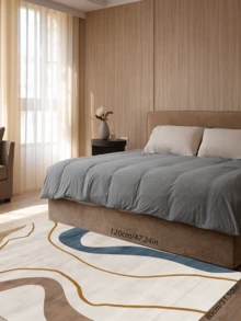 1 件装不对称浅色线条地毯,适用于卧室/玄关/厨房/客厅,柔软舒适,可水洗,适合家居装饰,秋冬季节适用。 - 彩色 - 查看 15