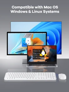 REMAX Combo de teclado y mouse inalámbrico de doble modo 2.4G + Bluetooth, ultra delgado y silencioso, compatible con conexión a múltiples dispositivos, teclas ergonómicas de ABS, teclas de función multimedia FN, diseño minimalista y moderno - Multicolor - Ver 8