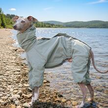 PINCOOL 可调节高领拉链雨衣，防水防紫外线，适用于惠比特犬、意大利灵缇犬