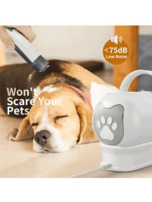 7合1宠物美容吸尘器套装，包含狗狗美容剪毛器、宠物毛发去除器，强劲吸力，低噪音，1升集尘杯