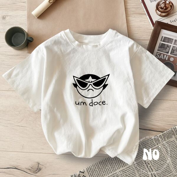 Camisetas Docinhos Meninas Super Poderosas Um Doce Blusa Slim Algodão Casual