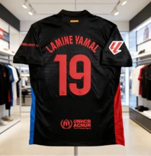 2425 Barcelona Jersey - Away Match Version For Fans In La Liga - 19 Number - Yamael Lewan Short-Sleeved Football Shirt - 黑色 - 查看 2