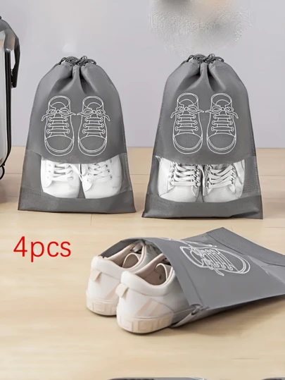 Portable Drawstring Shoe Bag, Travel Shoe Bag, Shoe Storage Bag, Shoe Cover, Dust-Proof Clothing Packing Bag, Home Organization Tool, Suitable For Bedroom, Bathroom And Travel. Lightweight And Breathable, Suitable For Home Or Travel, Shoe Storage Organizer, Shoe Cabinet, Home Living/Storage.