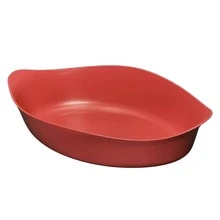 30 Small Plastic Canoe-Shaped Snack Platter For Snacks, Side Dishes, And Sauce - Japanese Style - 紅色 - 查看 3