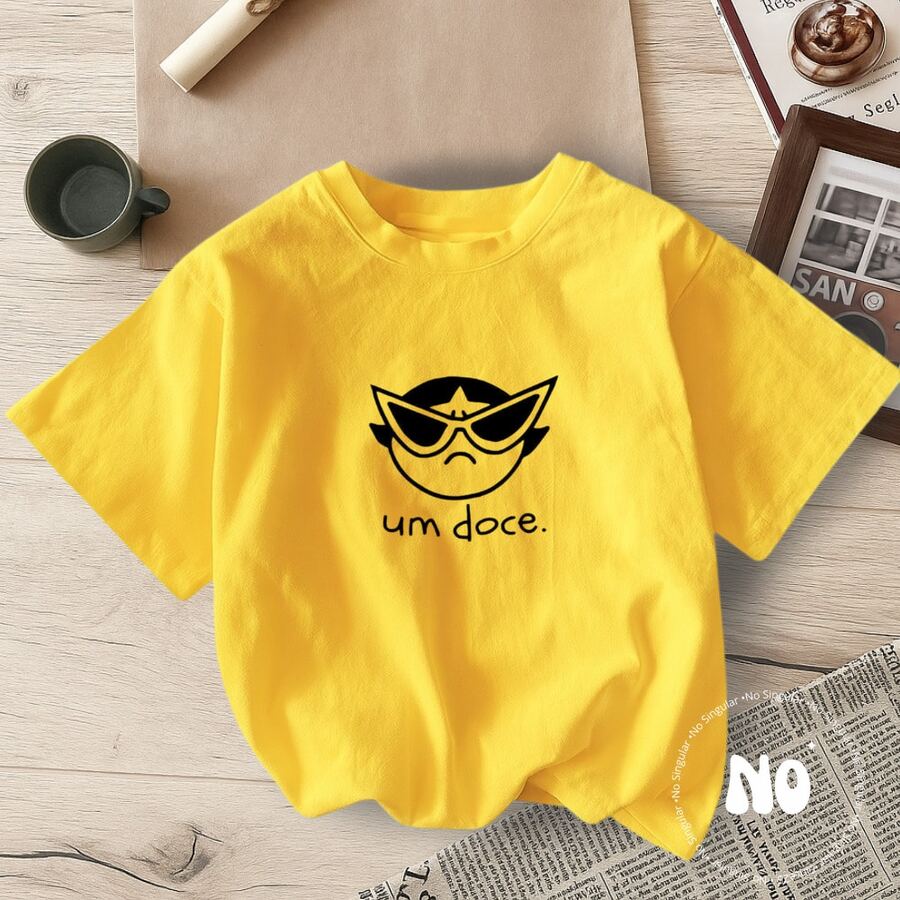 Sweet Treats T-Shirt Powerpuff Girls A Sweet Slim Fit Cotton Casual Blouse - 黃色 - 查看 1