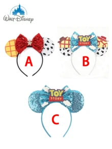 1pc Cartoon Cute Sequin Ear Headband With Bow, Princess Costume Accessory For Party, Theme Park, Suitable For Student Party, Masquerade, Cosplay, Theme Park, Perfect Gift For Various Occasions