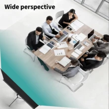 Projector Screen With Single Bracket-4K HD 16:9 Indoor/Outdoor Can Be-Used For Theater/Office Backyard Party Theater Screen - Grey - View 5