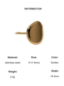 4 件套简约几何开口戒指套装，可调节不锈钢镀金戒指，适合女性日常、派对、约会佩戴