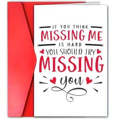 1pc Funny And Sincere Greeting Card - Create Humorous Yet Sentimental Long Message Cards For Your Boyfriend, Girlfriend, Best Friend, Family, Or Colleagues - Express Your Love And Longing In A Stylish Way, Suitable For Valentine's Day And Other Holidays.