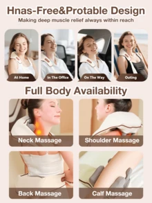 Neck And Shoulder Massager With Heat, Electric Shiatsu Massage Pillow For Back, Trapezius Muscle Relief, Multi-Function Soothing Massager - Normal - View 4