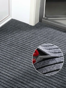 1 pezzo Tappeto, zerbino antiscivolo per casa e cucina, tappetino grande per ingresso, rifilabile - Strisce marroni - Visualizzare 6