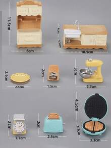 1 Set de Muebles de Casa de Muñecas para Niños, Incluye Accesorios en Miniatura para Casa de Muñecas, como Sala de Estar, Sofá, TV, Refrigerador, Juguetes, Decoración en Miniatura para Casa de Muñecas, Accesorios Miniatura para Casa de Juguete, Adecuado para Niños y Niñas - Multicolor - Ver 3