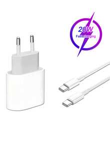 20W USB-C Fast Charging Wall Charger, 100 Cm / 3.3 Ft USB-C To USB-C Cable; Compatible With IPhone 17/16 Pro/16/15, Compatible With Samsung S26/S25/S24/S23 – Ideal Christmas Or Family Gift - EU C Type Plug(220-240V) - View 2